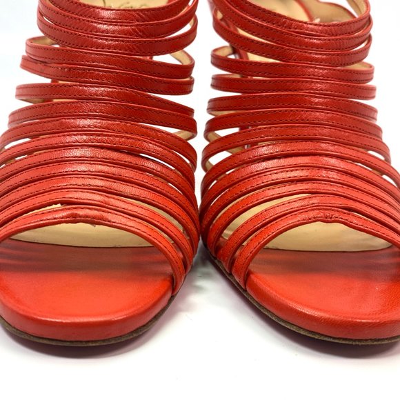🌷❤️‍🔥FINAL SALE 🔥 NO OFFERS🌷💥Christian Louboutin Orange Leather Heel 36 - Picture 5 of 9